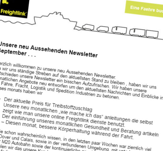 Freightlink newsletter DE