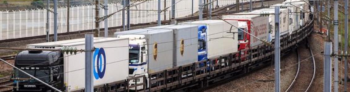 Eurotunnel freight trucks