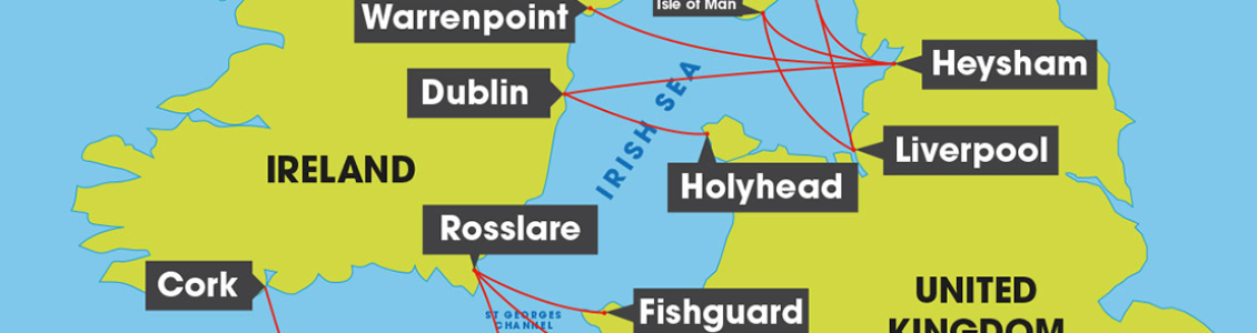 Irish Sea route map