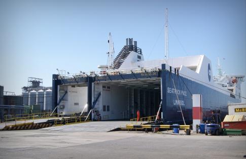 Seatruck Pace ferry at Brocklebank Docks, Liverpool